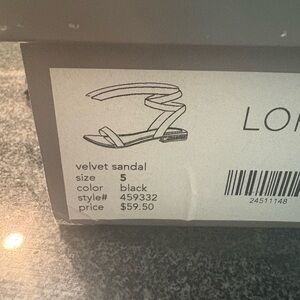 LOFT Black Velvet Sandals